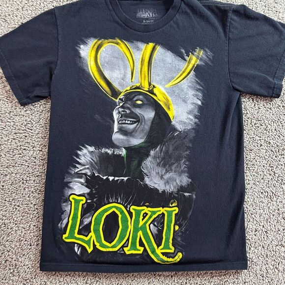 Marvel Loki Shirt Mens Small Black Green Short Sleeve Super Hero Villain - Picture 3 of 8